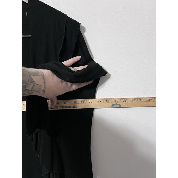 Y2K Black Goth Fairy Ruffle frilly Cardigan Large Whimsigoth Fairygrunge Soft - Picture 13 of 14